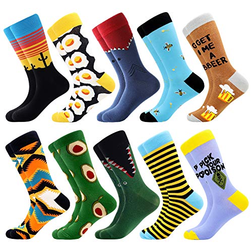 BONANGEL Funny Socks for Men & Women,Fun Socks,Crazy Colorful Cool Novelty Cute Dress Socks,Food Animal Space Socks …