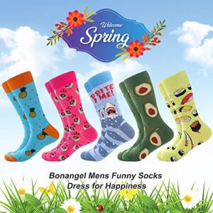 BONANGEL Funny Socks for Men & Women,Fun Socks,Crazy Colorful Cool Novelty Cute Dress Socks,Food Animal Space Socks …