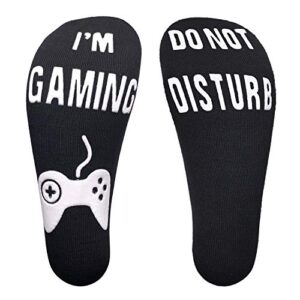 gamer socks gamer gifts sock do not disturb, i’m gaming novelty funny socks birthday present chiristmas gifts christmas men women unisex-quarter socks