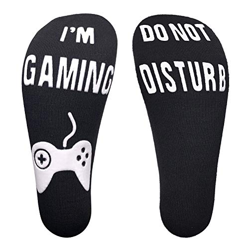 Gamer Socks Gamer Gifts Sock Do Not Disturb, I'm Gaming Novelty Funny Socks Birthday Present Chiristmas Gifts Christmas Men Women Unisex-Quarter Socks