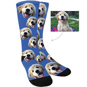 Kervaky Custom Socks with Face Dog Socks, Your Photo on Personalized Socks with Picture for Men Women