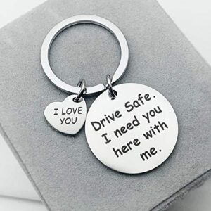 Drive Safe Keychain Gifts for Family Member Friends Birthday Gift Gift Stocking Stuffer Birthday Gifts for Women Men