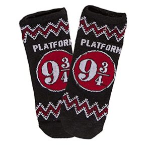 Harry Potter Platform 9 ¾ Sorting Hat Hedwig Holiday Theme Unisex 5-Pack Low Cut Ankle Socks