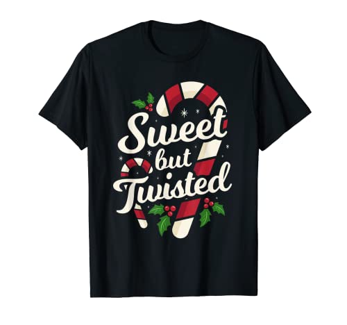 Candy Cane Sweet But Twisted Christmas Stocking Stuffer Gift T-Shirt