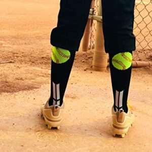 MadSportsStuff Softball Logo Over the Calf Socks (Navy/White/Graphite, Small)