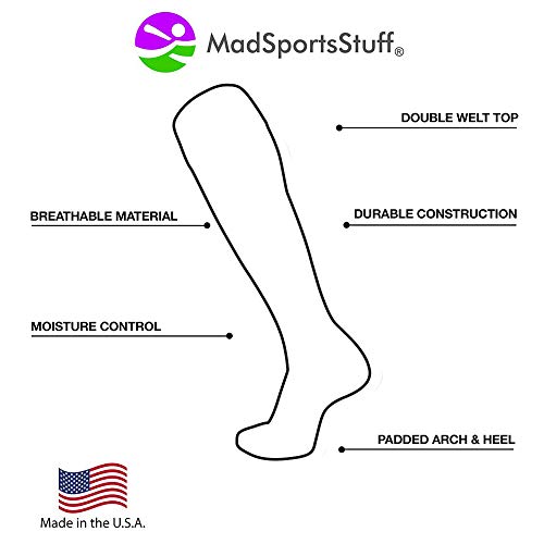 MadSportsStuff Softball Logo Over the Calf Socks (Navy/White/Graphite, Small)