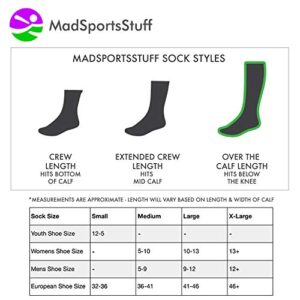 MadSportsStuff Softball Logo Over the Calf Socks (Navy/White/Graphite, Small)