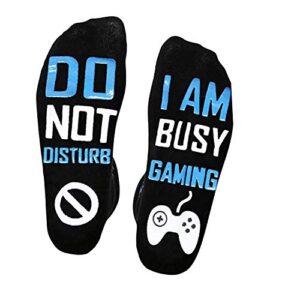 do not disturb gaming socks ,funny christmas gifts & white elephnt gift for teens kid boys mens womens gamer lovers