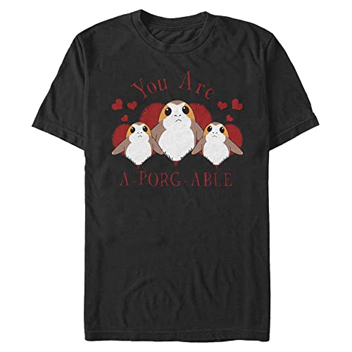 STAR WARS Big & Tall Last Jedi A-PORG-Able Men's Tops Short Sleeve Tee Shirt, Black, 3X-Large