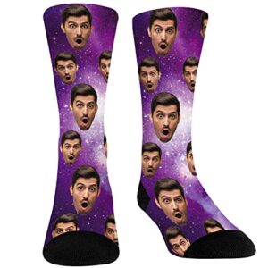 Jecivila Custom Face Socks with Photo, Personalized Funny Crew Sock - Print Your Picture, Customized Fun Gifts for Men Women