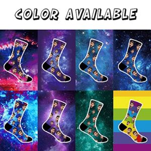 Jecivila Custom Face Socks with Photo, Personalized Funny Crew Sock - Print Your Picture, Customized Fun Gifts for Men Women