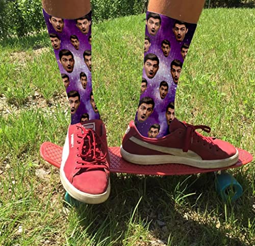 Jecivila Custom Face Socks with Photo, Personalized Funny Crew Sock - Print Your Picture, Customized Fun Gifts for Men Women