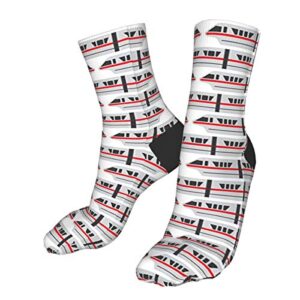 antfeagor casual socks monorail red train high athletic socks fashional tube stockings