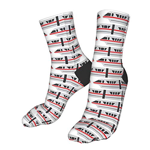 antfeagor Casual Socks Monorail Red Train High Athletic Socks Fashional Tube Stockings