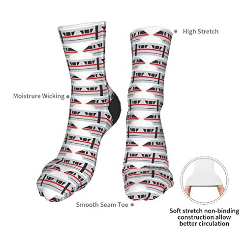 antfeagor Casual Socks Monorail Red Train High Athletic Socks Fashional Tube Stockings