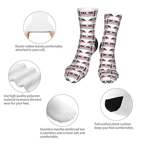 antfeagor Casual Socks Monorail Red Train High Athletic Socks Fashional Tube Stockings