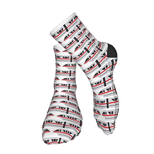 antfeagor Casual Socks Monorail Red Train High Athletic Socks Fashional Tube Stockings