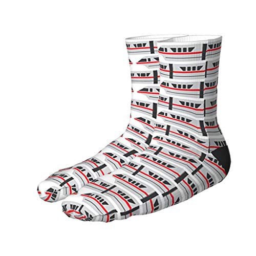 antfeagor Casual Socks Monorail Red Train High Athletic Socks Fashional Tube Stockings