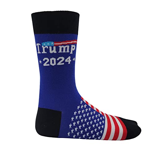 GZXYZZFS Trump 2024 Socks - I'll Be Back 2024 | Political Clothing Apparel Present Republican Gifts (blue2) 32