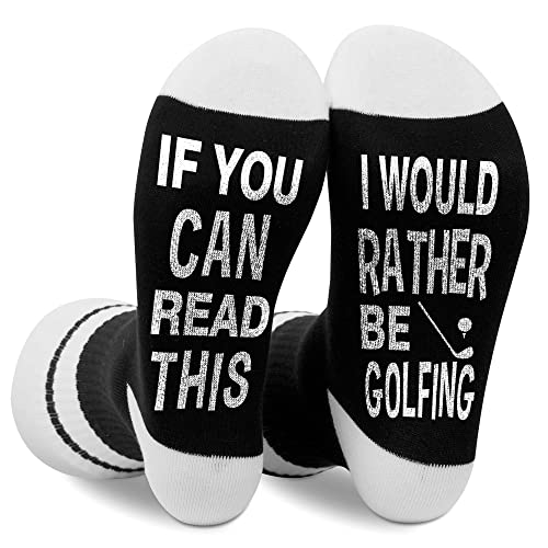 1 Pair of Golf Socks, If You Can Read This I Would Rather Be Golfing, Novelty Christmas Birthday Gifts For Dad Grandpa Uncle Boyfriend Friends -069