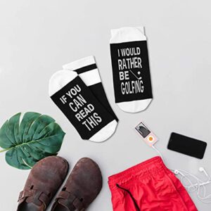 1 Pair of Golf Socks, If You Can Read This I Would Rather Be Golfing, Novelty Christmas Birthday Gifts For Dad Grandpa Uncle Boyfriend Friends -069