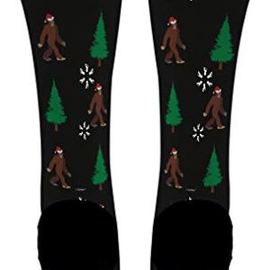 Holiday Socks Christmas Tree Bigfoot Socks Sasquatch Christmas Clothes 1-Pair Novelty Crew Socks