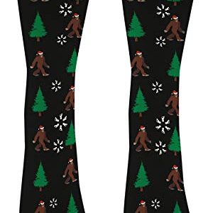 Holiday Socks Christmas Tree Bigfoot Socks Sasquatch Christmas Clothes 1-Pair Novelty Crew Socks