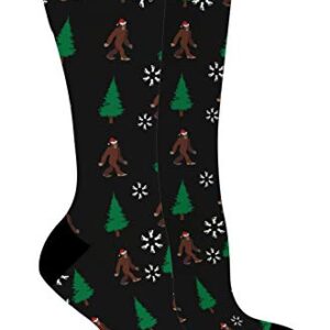 Holiday Socks Christmas Tree Bigfoot Socks Sasquatch Christmas Clothes 1-Pair Novelty Crew Socks