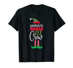 pediatric nurse elf crew christmas matching pjs nursing t-shirt