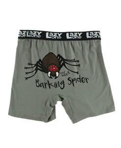 lazy one funny animal boxer briefs for men, underwear for men, bugs, insects (barking spider, large)