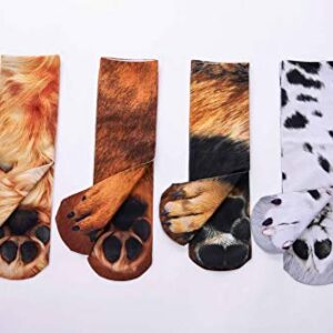 SherryDC Mens Boys Novelty Crazy Cool Funny Animal Paws 3D Printed Casual Crew Tube Socks