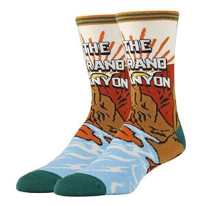 men’s novelty crew socks ,national park, oooh yeah funny fun crazy cool socks, casual dress socks (grand canyon)