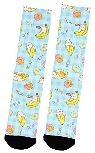 Bananya: Kitty Who Lives In A Banana Sweet N' Treats Sublimated Adult Crew Socks