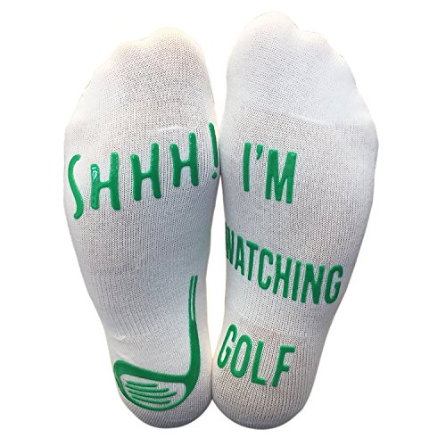 Funny Golf Socks 'Shhh, I'm Watching Golf' Ankle/Lounge Socks - Great Gift For a Golfer