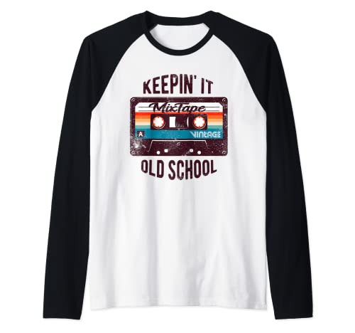 Retro Cassette Tape Old School Hip Hop Stocking Stuffer Raglan Baseball Tee