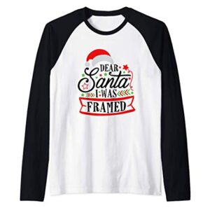 Dear Santa Funny Ugly Christmas Pajama Stocking Stuffer Gift Raglan Baseball Tee