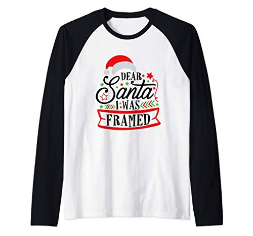 Dear Santa Funny Ugly Christmas Pajama Stocking Stuffer Gift Raglan Baseball Tee