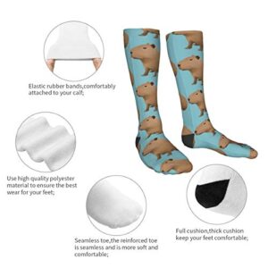 antfeagor Capybara Printable Athletic Tube Stockings Women Men Classics All-Season Cotton Crew Work Socks Sport