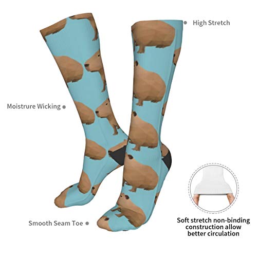 antfeagor Capybara Printable Athletic Tube Stockings Women Men Classics All-Season Cotton Crew Work Socks Sport