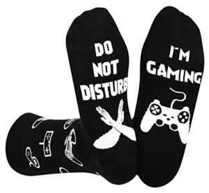gaming socks men, novelty funny gamer mid calf socks gift for game lovers teen boys kids sons
