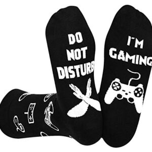 Gaming Socks Men, Novelty Funny Gamer Mid Calf Socks Gift for Game Lovers Teen Boys Kids Sons