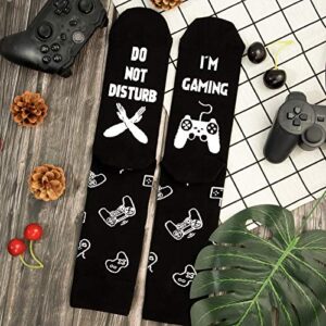 Gaming Socks Men, Novelty Funny Gamer Mid Calf Socks Gift for Game Lovers Teen Boys Kids Sons