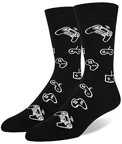 Gaming Socks Men, Novelty Funny Gamer Mid Calf Socks Gift for Game Lovers Teen Boys Kids Sons