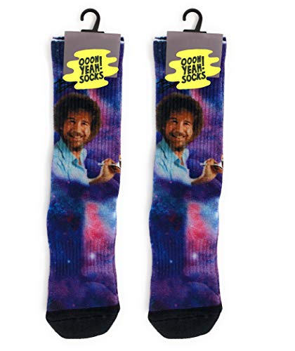 Oooh Yeah! Unisex Bob Ross Crew Cotton Athletic Socks