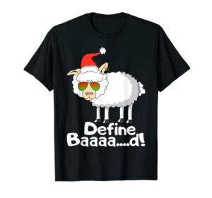 define bad sheep lover farmer christmas stocking stuffer t-shirt