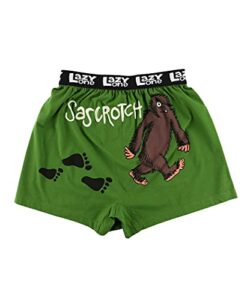 lazy one funny animal boxers, novelty boxer shorts, humorous underwear, gag gifts for men, sasquatch (i believe bigfoot, medium)