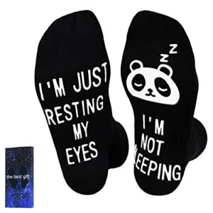 Zicozy Birthday Gifts for Men Who Have Everything, Dad Christmas Fun Socks Gifts for Him, Men's Funny Gifts for Father Husband Panda Large