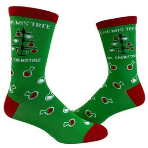 crazy dog t-shirts men’s oh chemis tree socks funny christmas tree chemistry science nerdy graphic novelty footwear