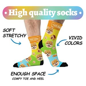 Gowelly Custom Face Socks with Picture, Personalized Funny Crew Sock Customized Unisex Funny Crew Sock Gifts for Men Women (DOG)