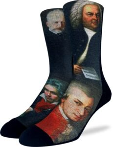 good luck sock men’s classical music composers socks, adult